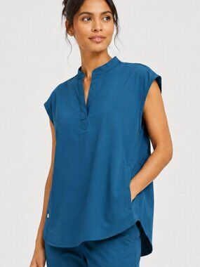 Figs Rafaela Oversized Sleeveless Scrub Top Alps Blue X-Small